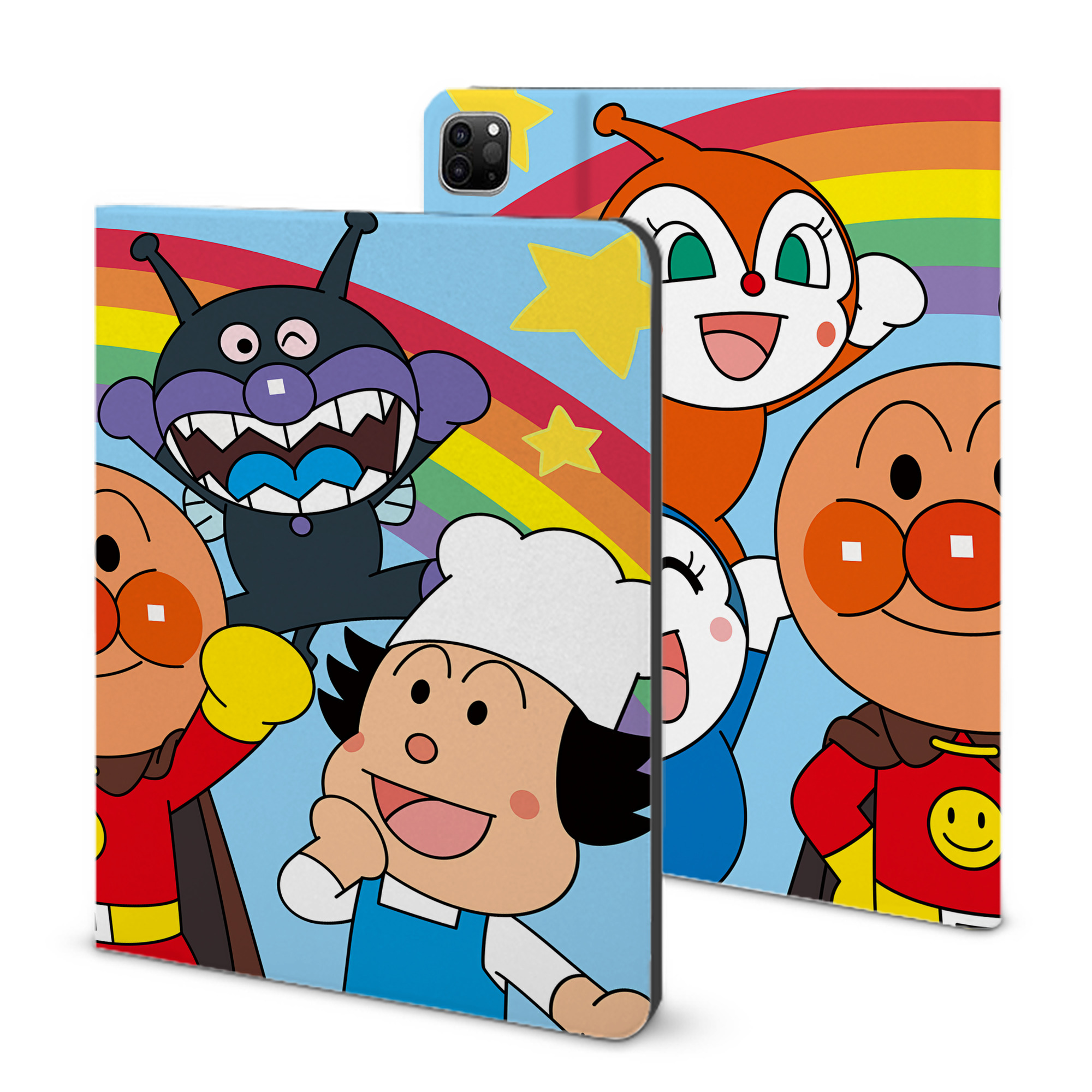 （画像用） アンパンマン Anpanman IPad ケース ブック型 PUレザー TPU 耐衝撃 軽量 薄型 ペン収納なし 全面保護 IPad 各モデル対応